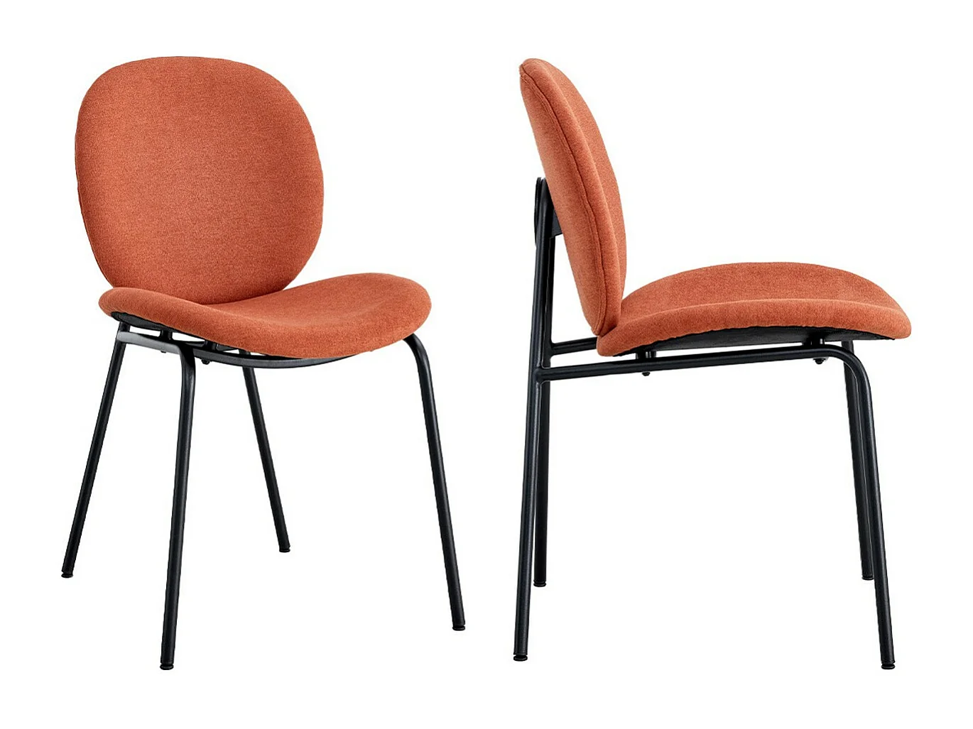 Lot de 2 chaises en tissu rouille - Boreal