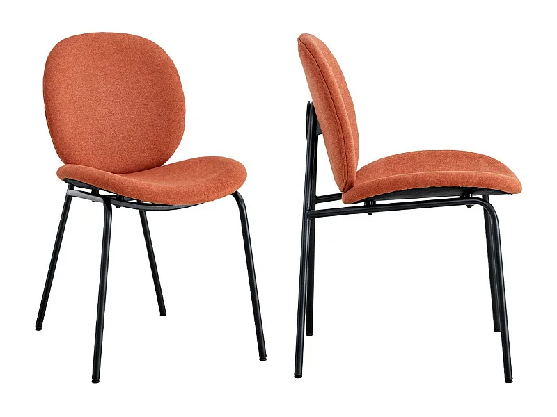 Lot de 2 chaises en tissu rouille - Boreal