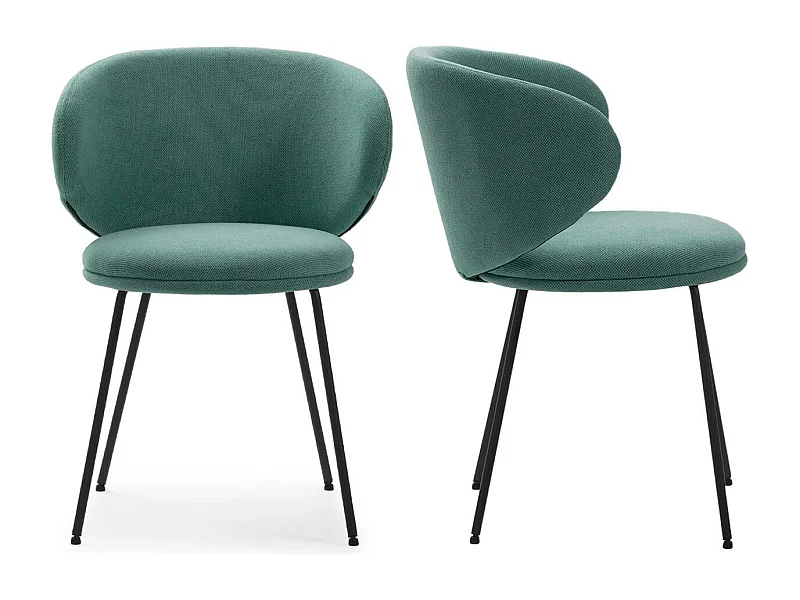 Lot de 2 chaises en tissu vert - Cocoon