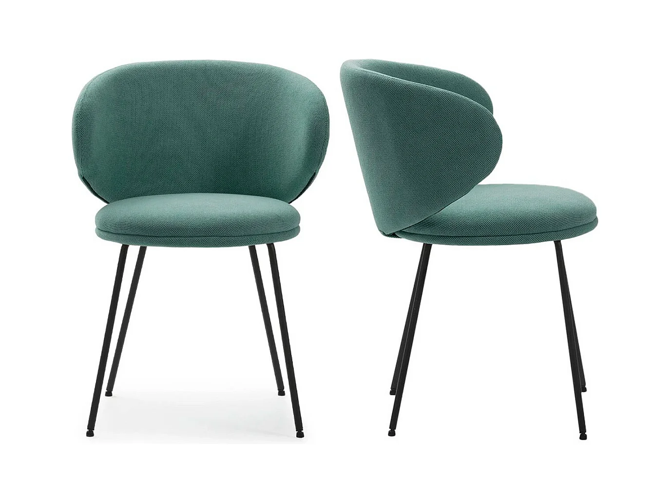 Lot de 2 chaises en tissu vert - Cocoon