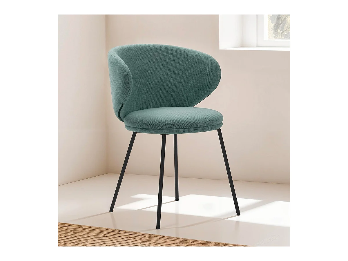 Lot de 2 chaises en tissu vert - Cocoon