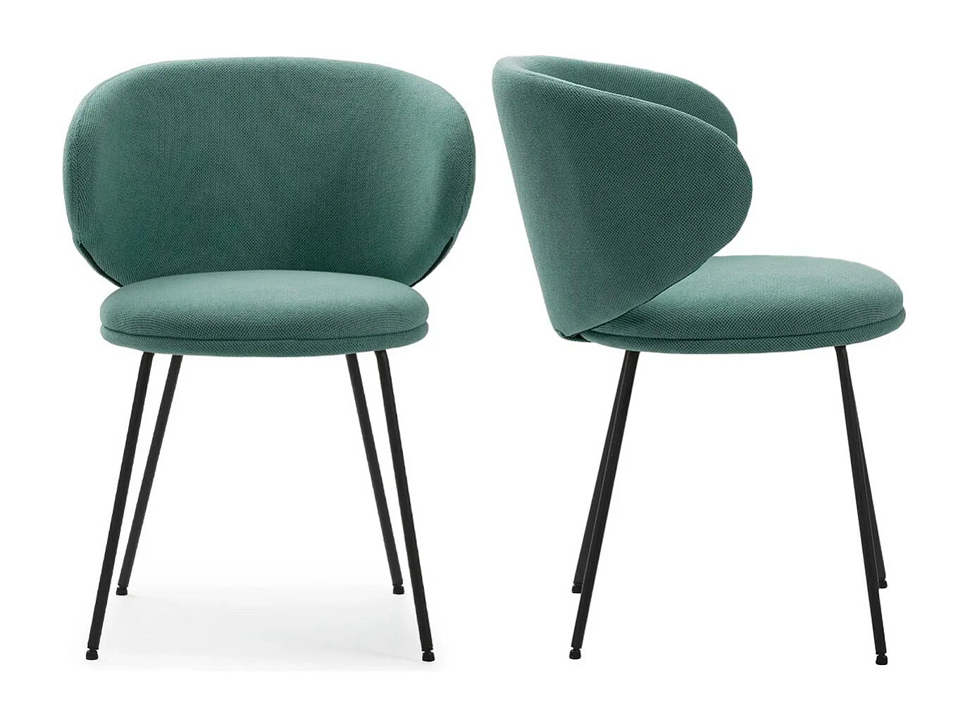 Lot de 2 chaises en tissu vert - Cocoon