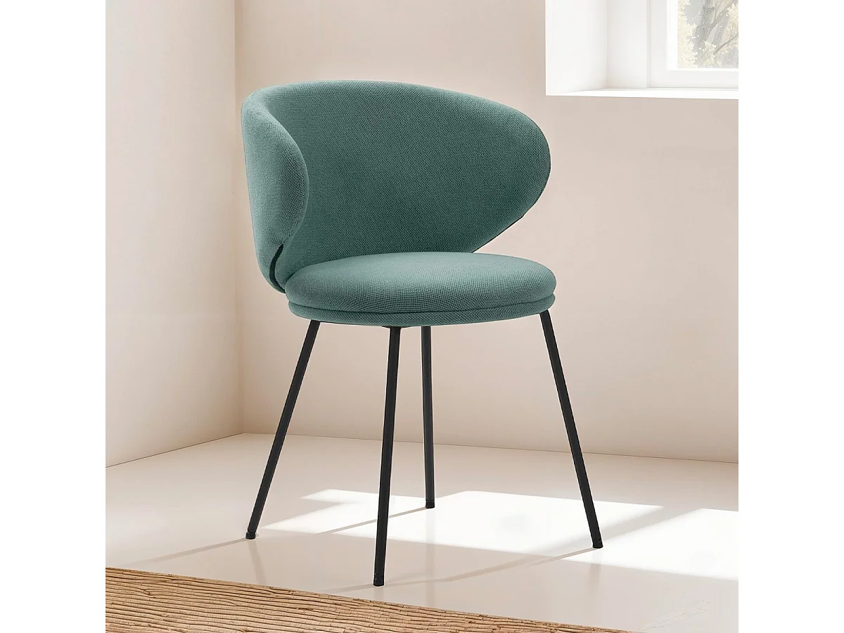 Lot de 2 chaises en tissu vert - Cocoon