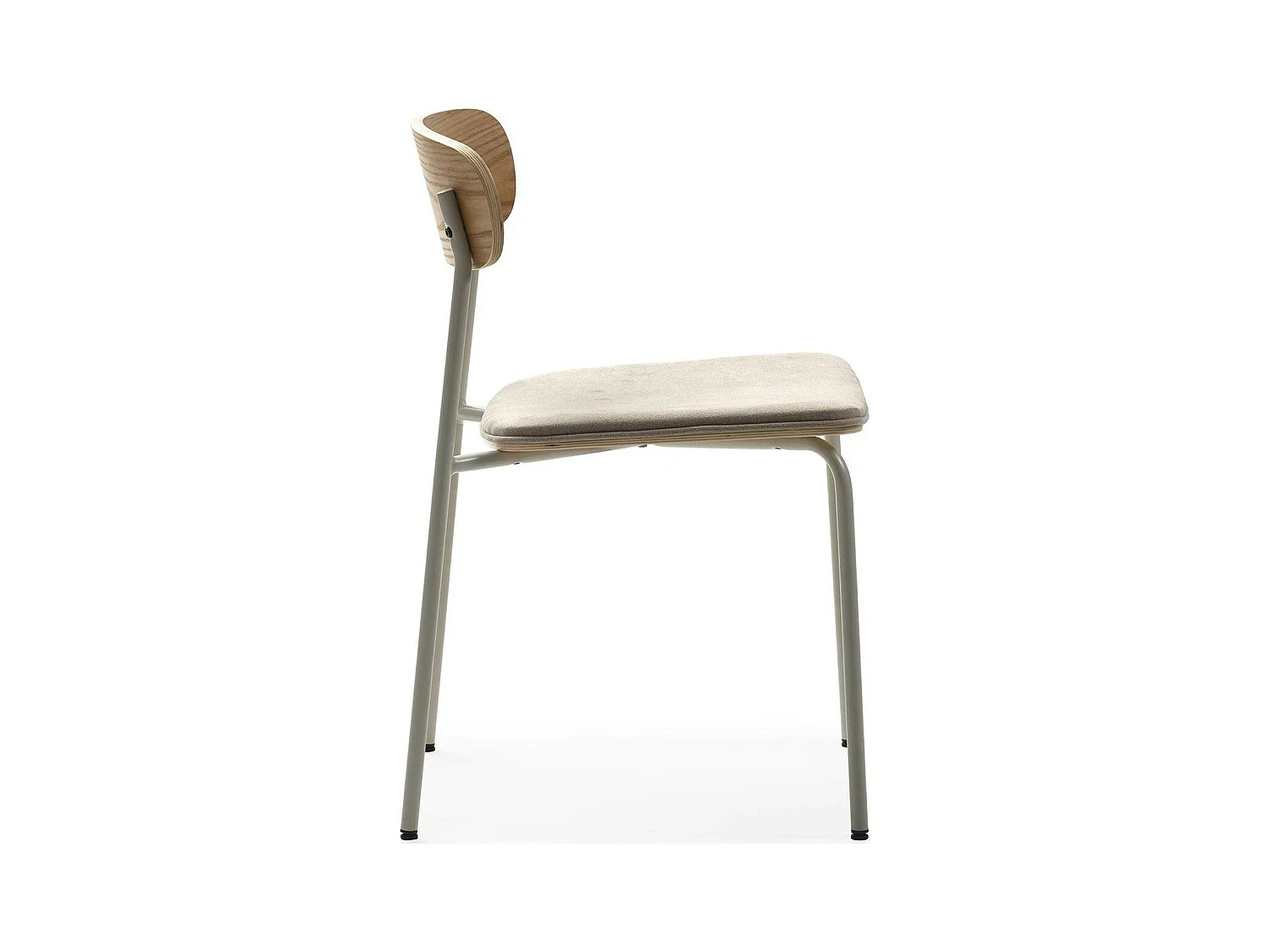 Lot de 2 chaises en tissu beige et effet bois - Svala