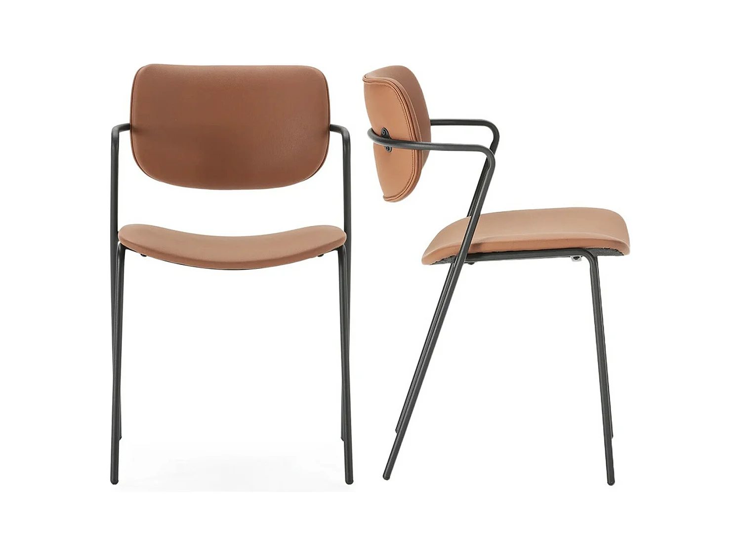 Lot de 2 chaises en simili rouille - Skandi