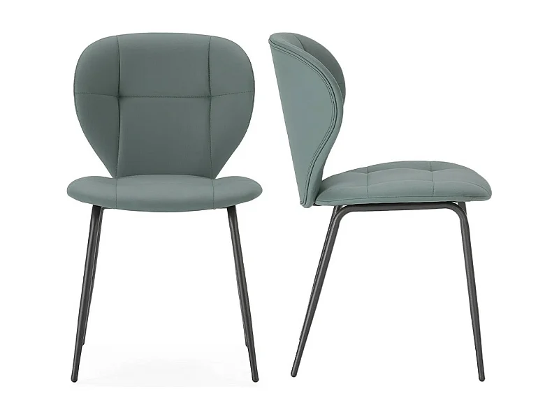 Lot de 2 chaises en tissu vert - Svea