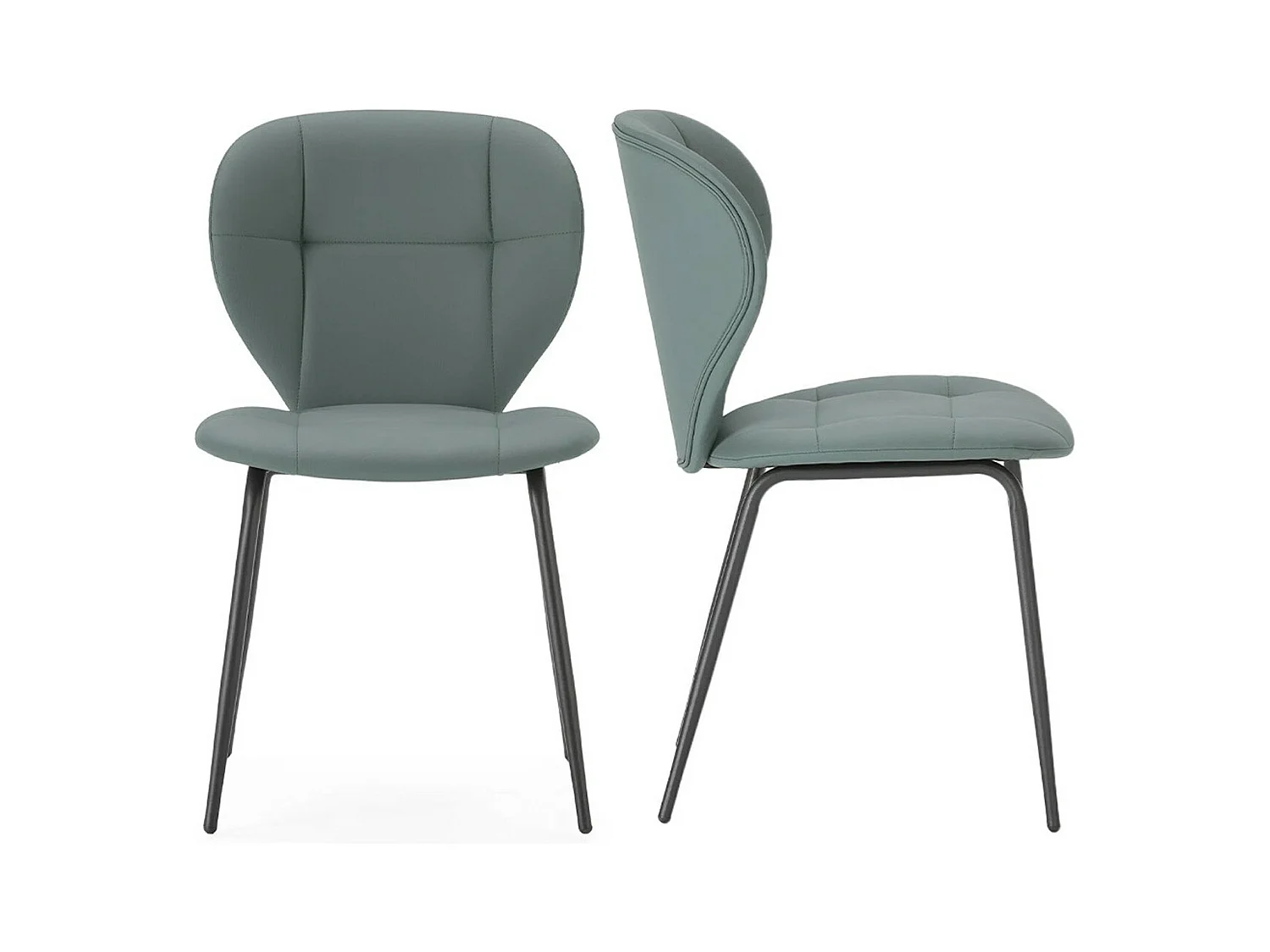 Lot de 2 chaises en tissu vert - Svea
