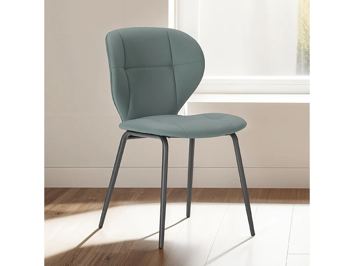 Lot de 2 chaises en tissu vert - Svea