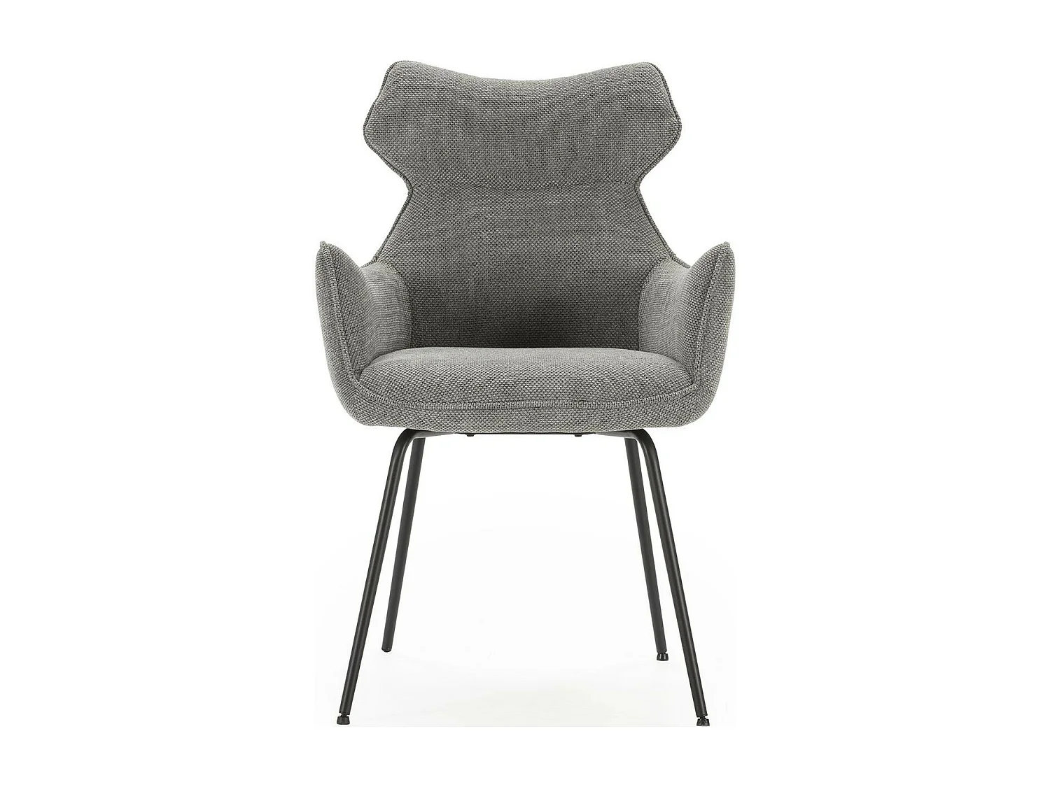 Lot de 2 fauteuils de table en tissu gris - Iconic