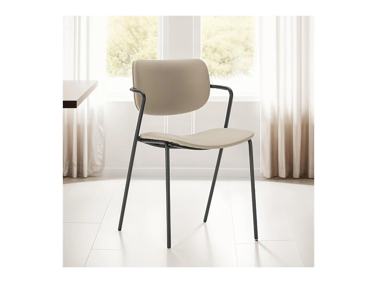 Lot de 2 chaises en simili taupe - Skandi