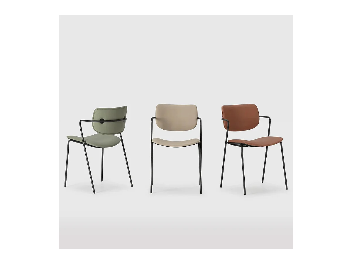 Lot de 2 chaises en simili taupe - Skandi