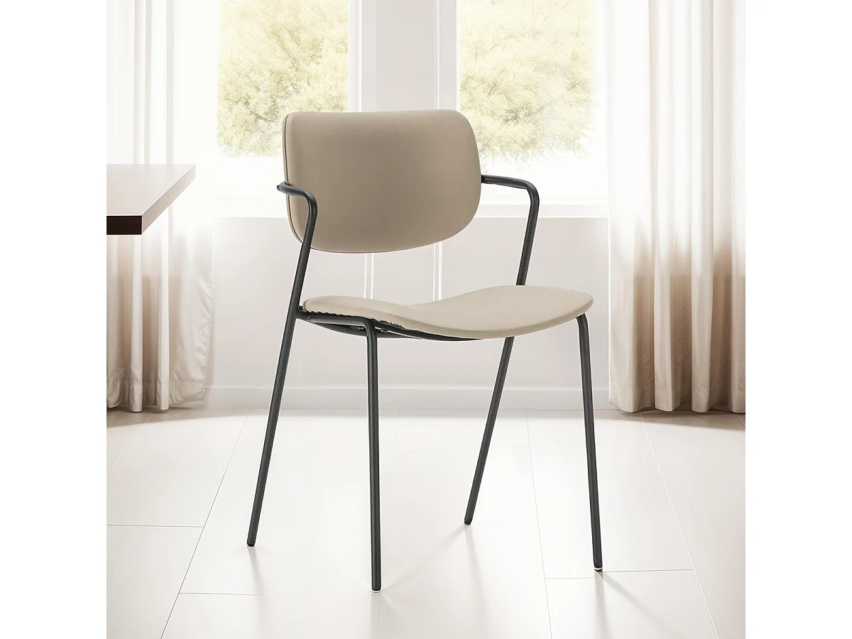 Lot de 2 chaises en simili taupe - Skandi