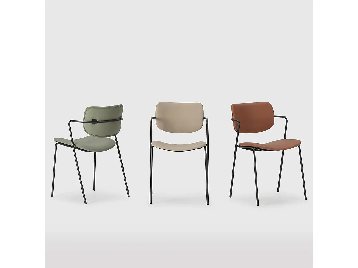 Lot de 2 chaises en simili taupe - Skandi