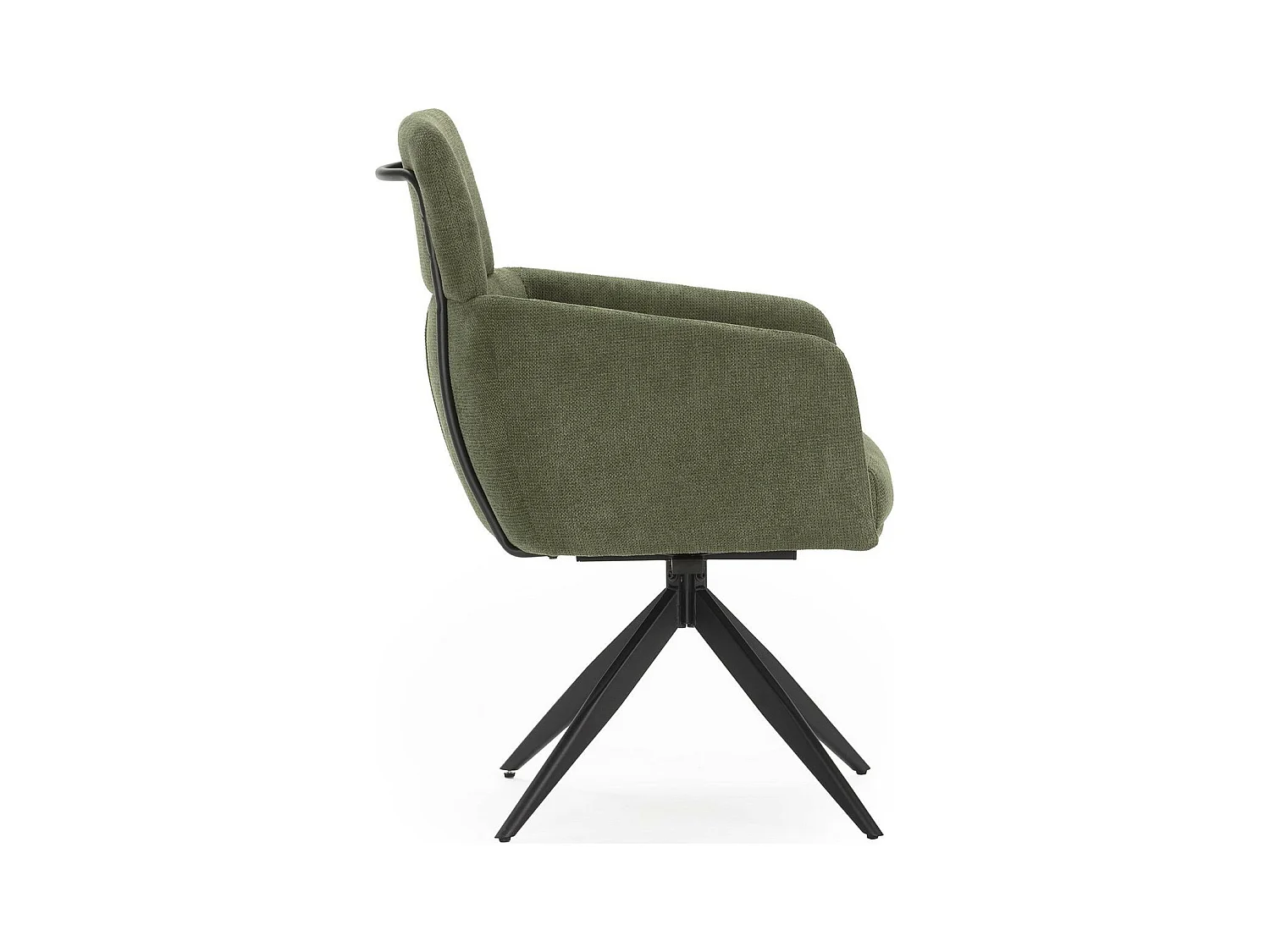 Lot de 2 fauteuils de table pivotants en tissu vert kaki - Alvar