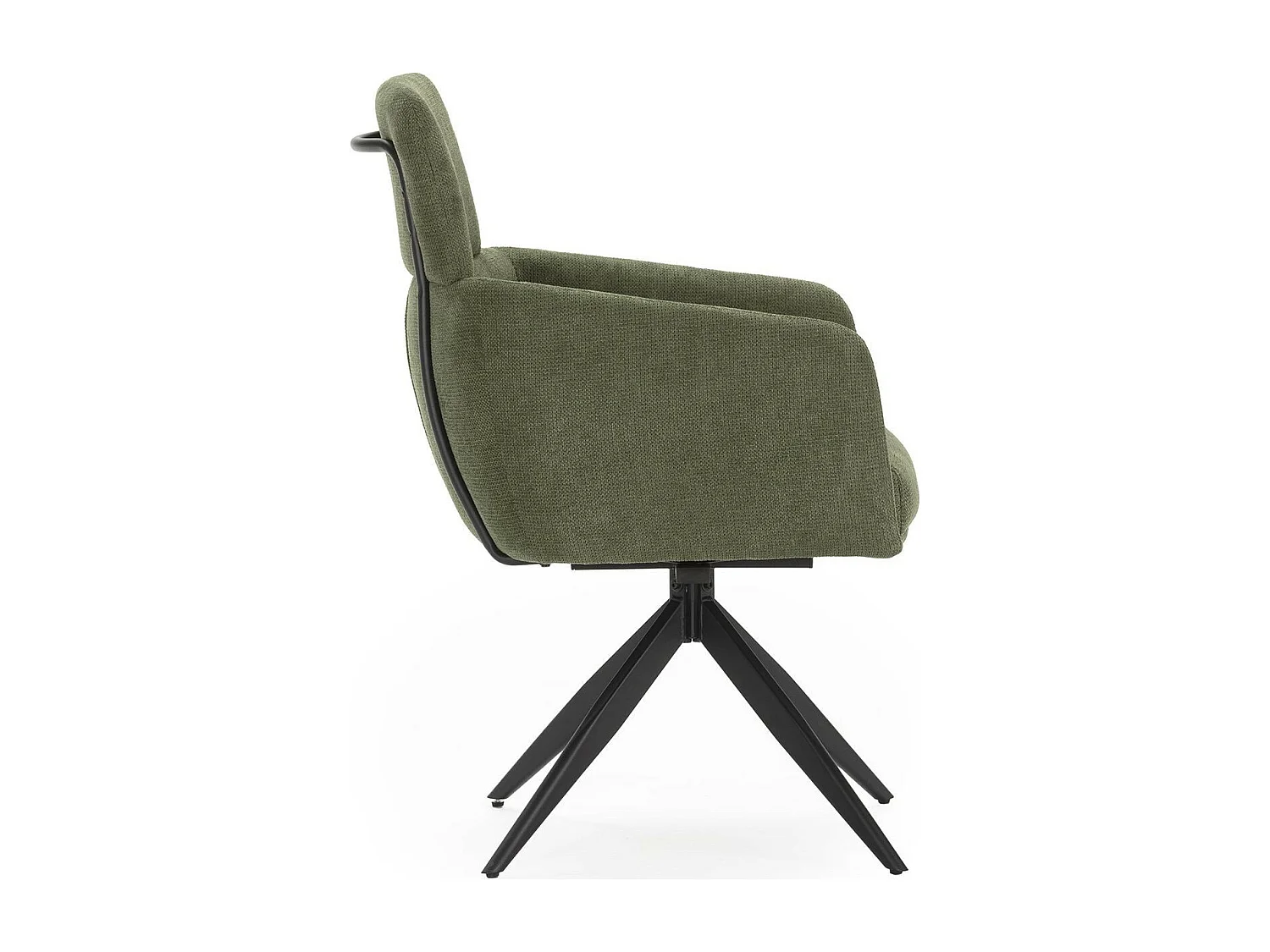 Lot de 2 fauteuils de table pivotants en tissu vert kaki - Alvar