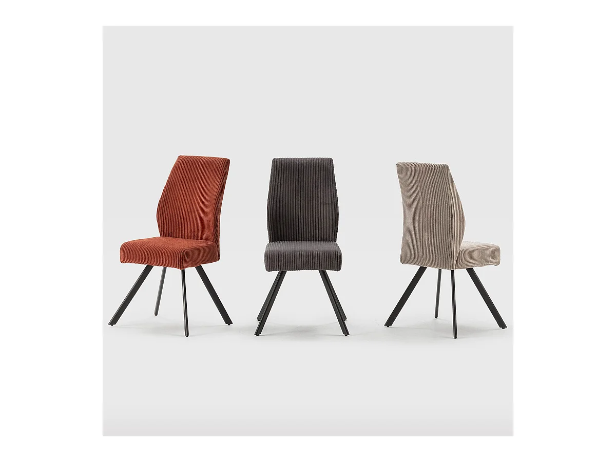 Lot de 2 chaises en velours côtelé gris foncé - Lagom