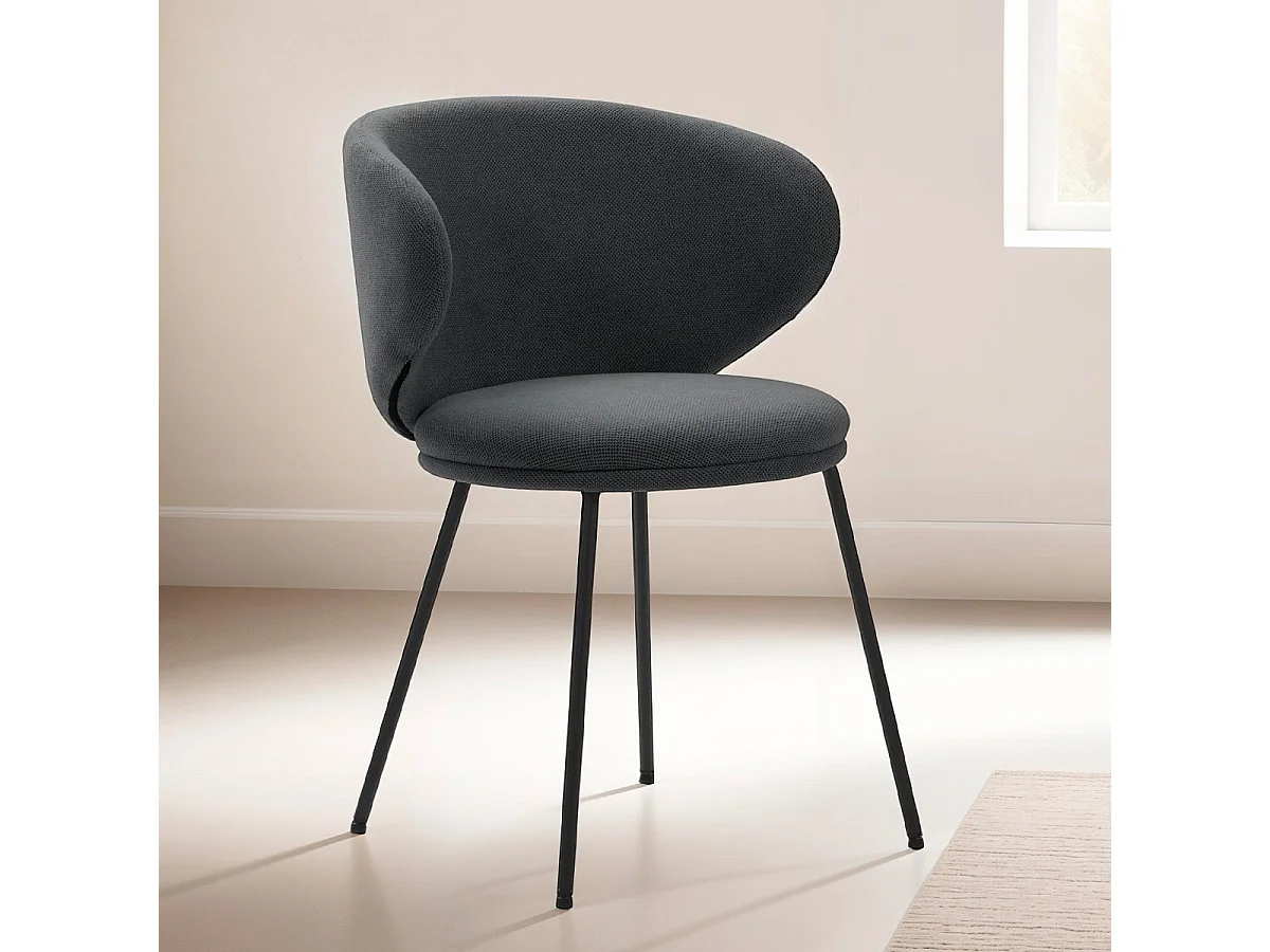 Lot de 2 chaises en tissu gris foncé - Cocoon