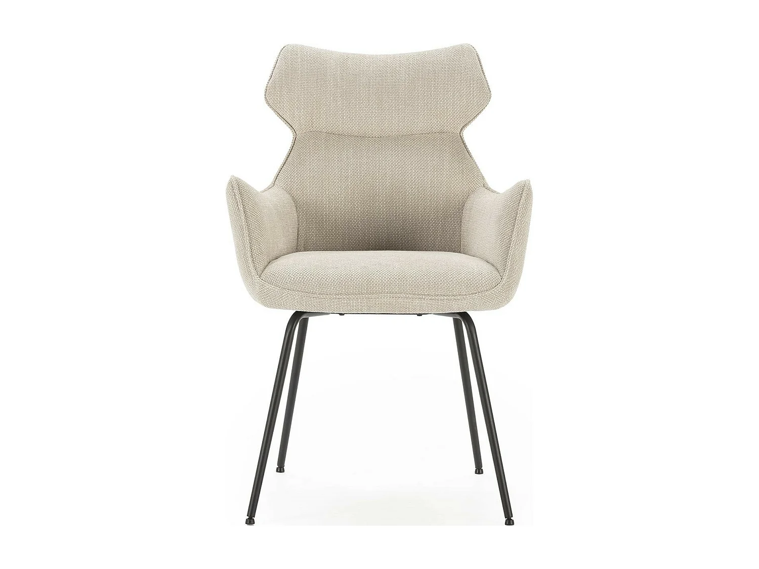 Lot de 2 fauteuils de table en tissu beige - Iconic