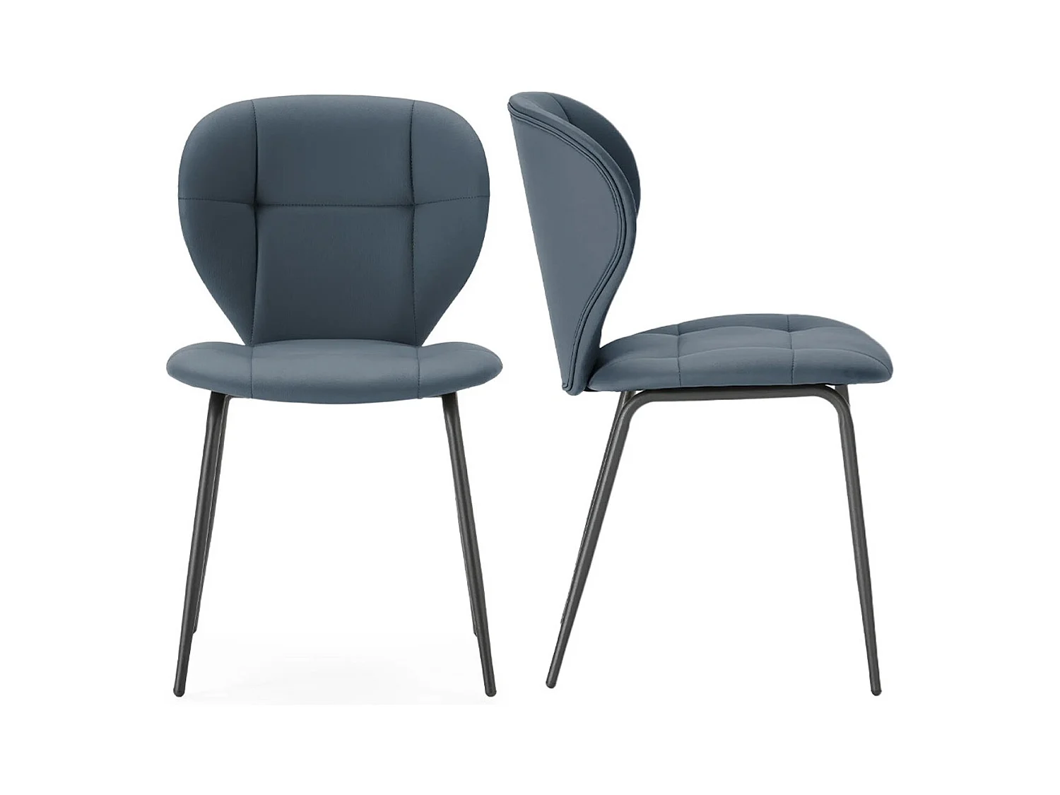 Lot de 2 chaises en tissu gris foncé - Svea