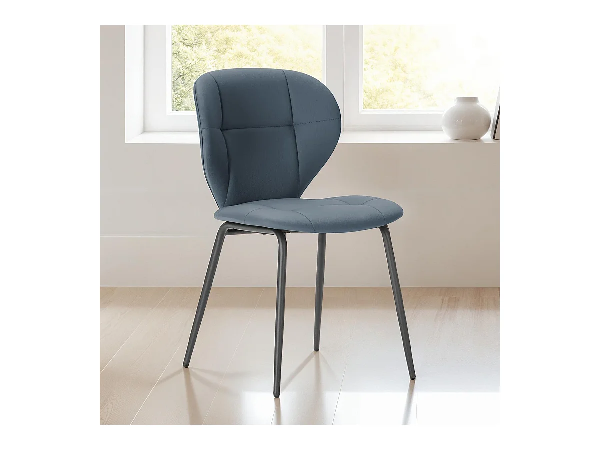 Lot de 2 chaises en tissu gris foncé - Svea