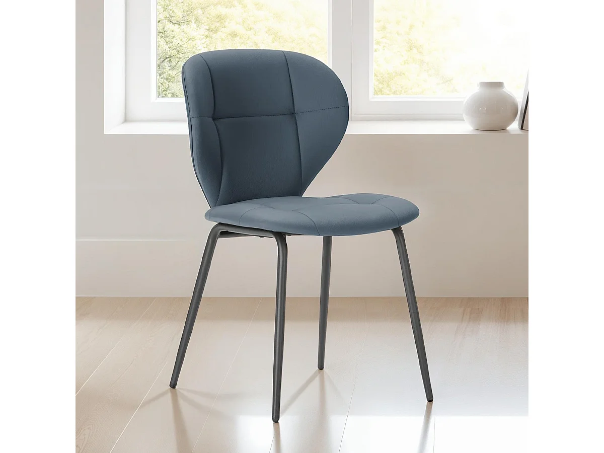 Lot de 2 chaises en tissu gris foncé - Svea