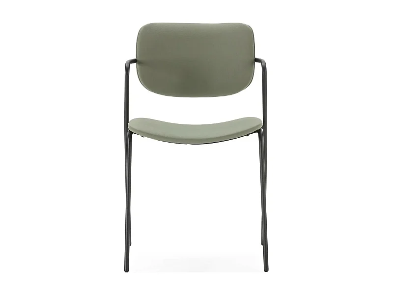 Lot de 2 chaises en simili vert olive - Skandi