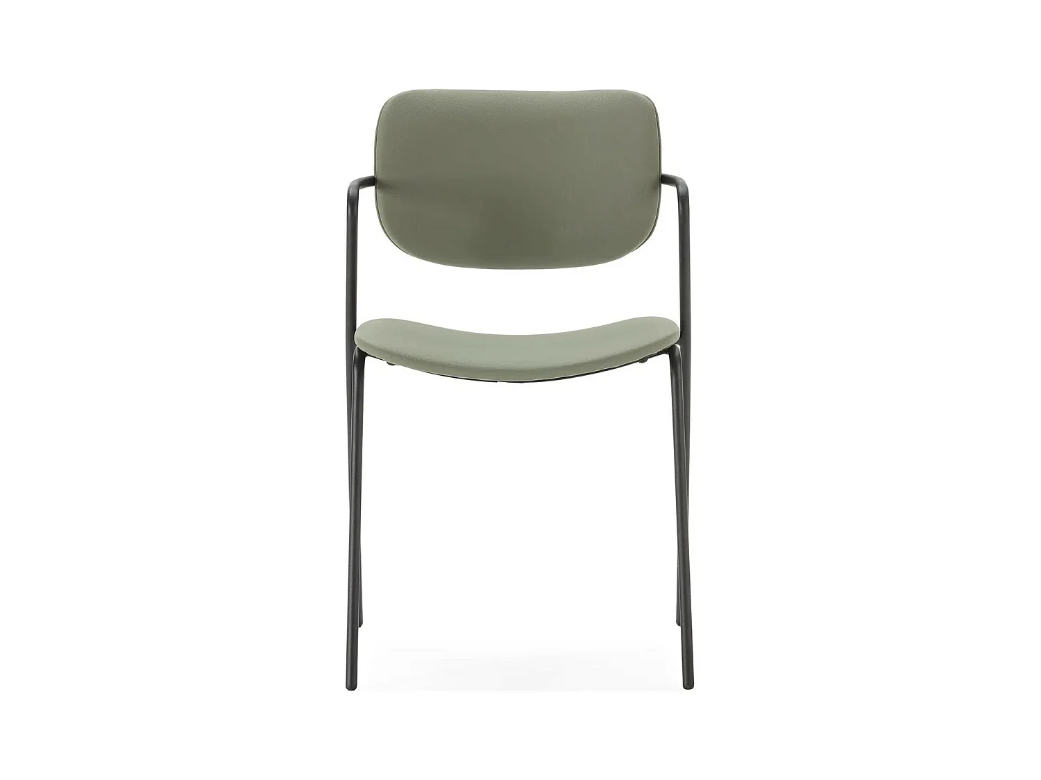 Lot de 2 chaises en simili vert olive - Skandi
