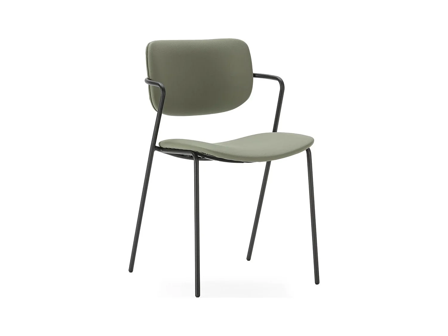 Lot de 2 chaises en simili vert olive - Skandi