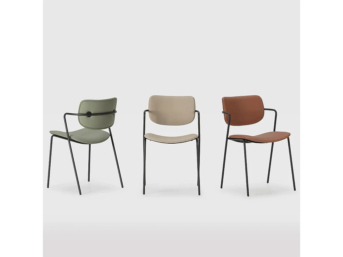 Lot de 2 chaises en simili vert olive - Skandi