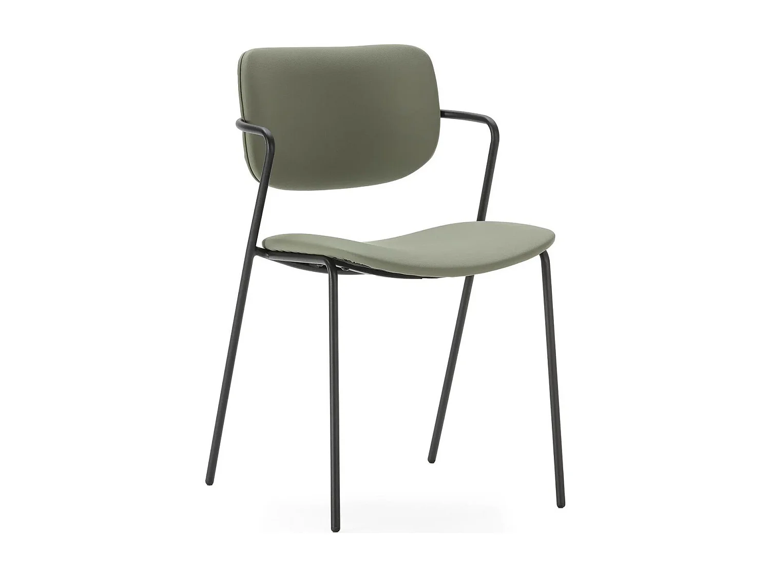 Lot de 2 chaises en simili vert olive - Skandi