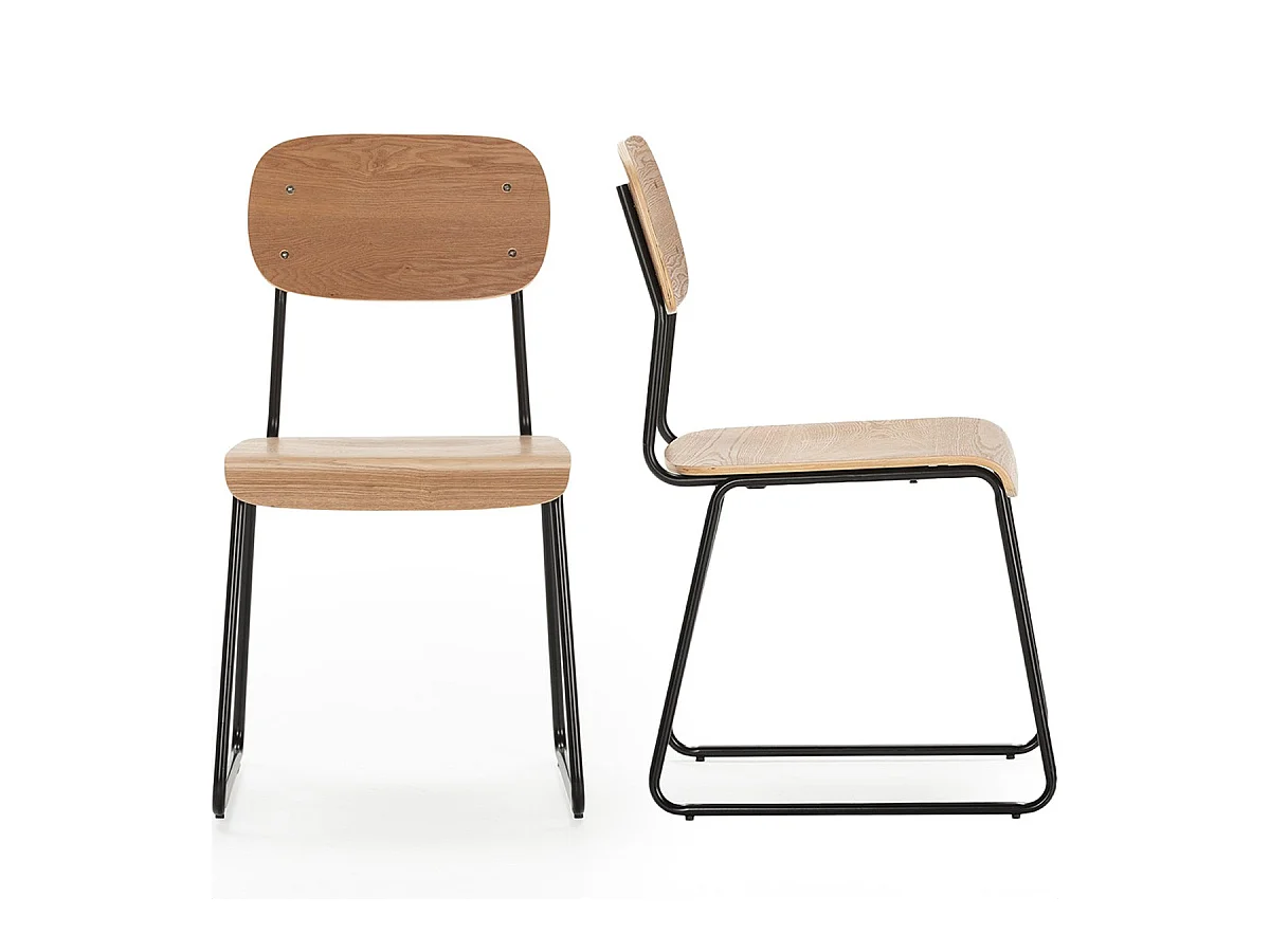 Lot de 2 chaises effet bois - Eken