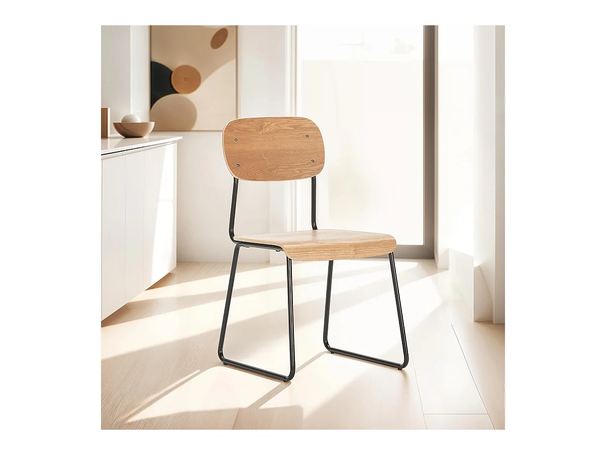 Lot de 2 chaises effet bois - Eken