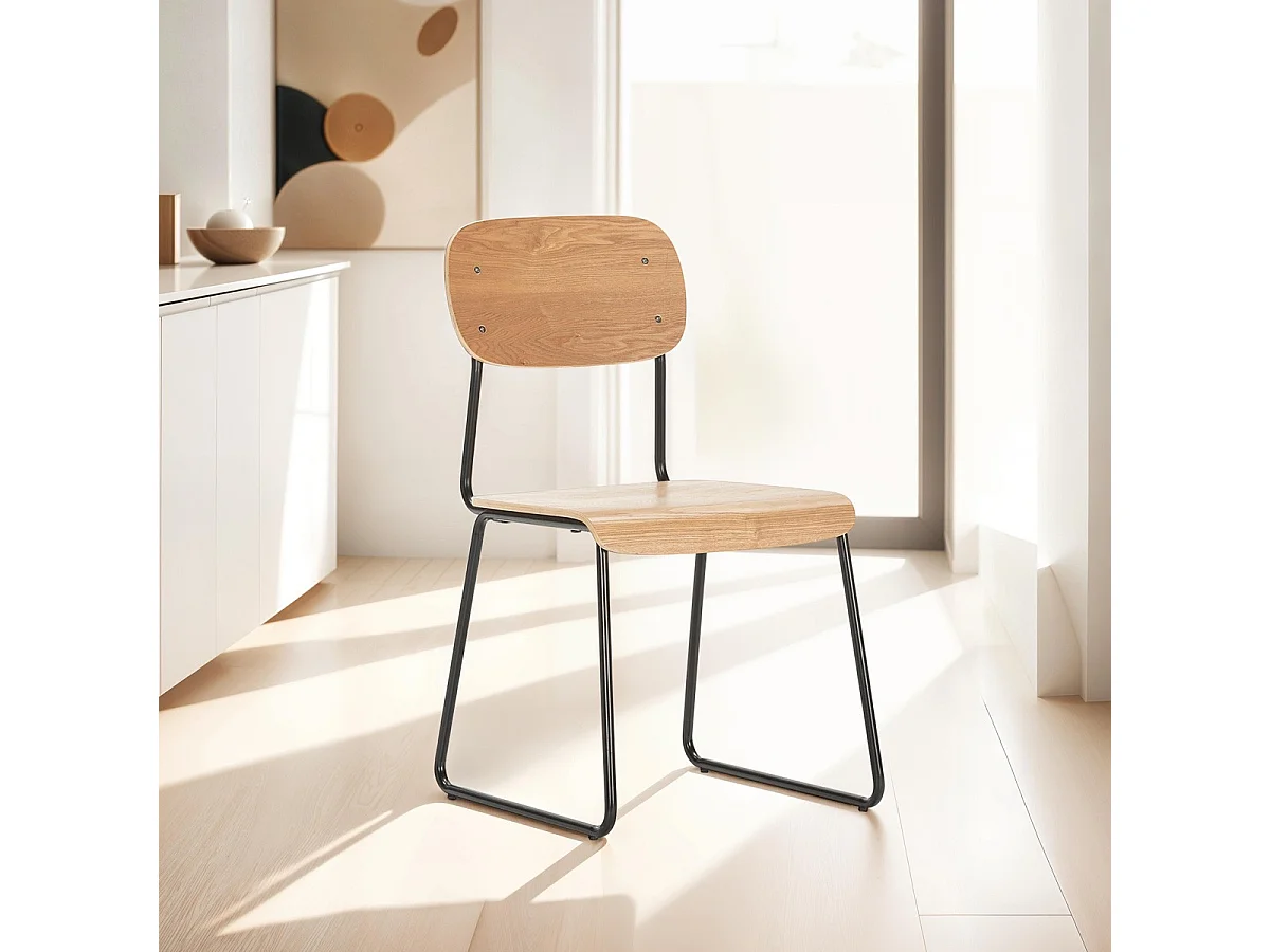 Lot de 2 chaises effet bois - Eken