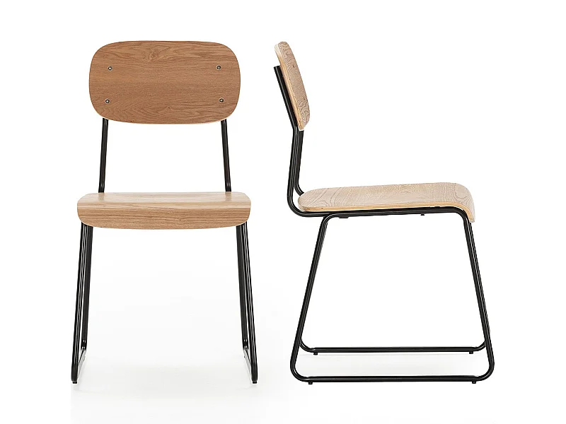 Lot de 2 chaises effet bois - Eken