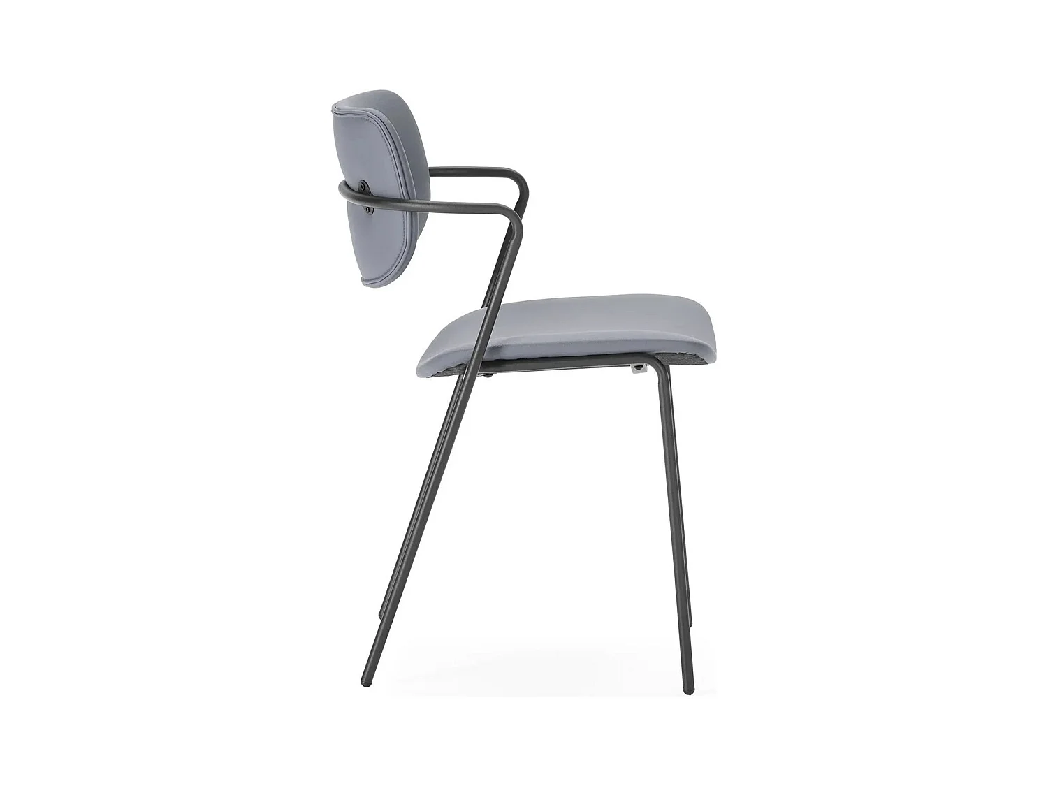 Lot de 2 chaises en simili gris foncé - Skandi