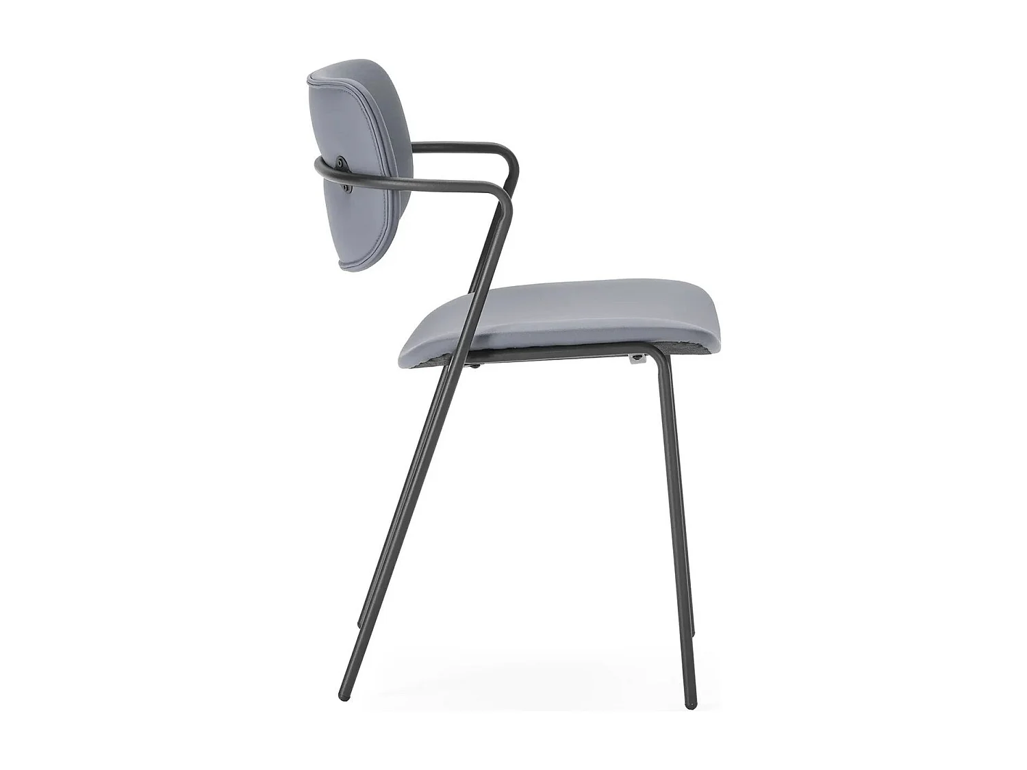 Lot de 2 chaises en simili gris foncé - Skandi