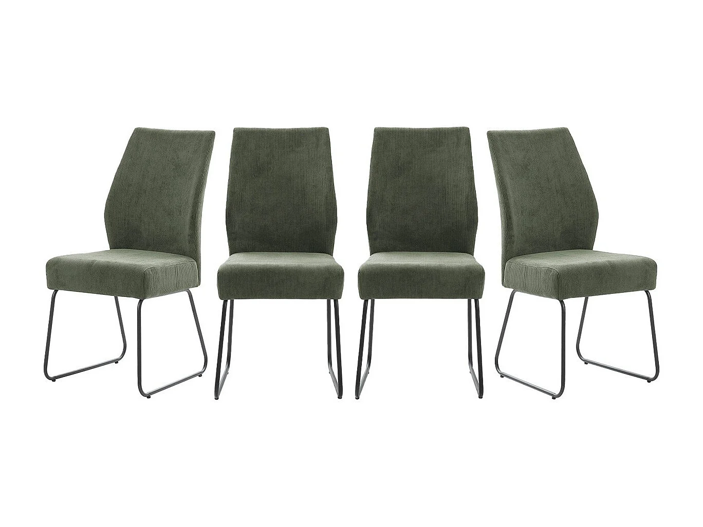 Eetkamerstoel Alan - 45x62x50cm - Groen - Set van 4