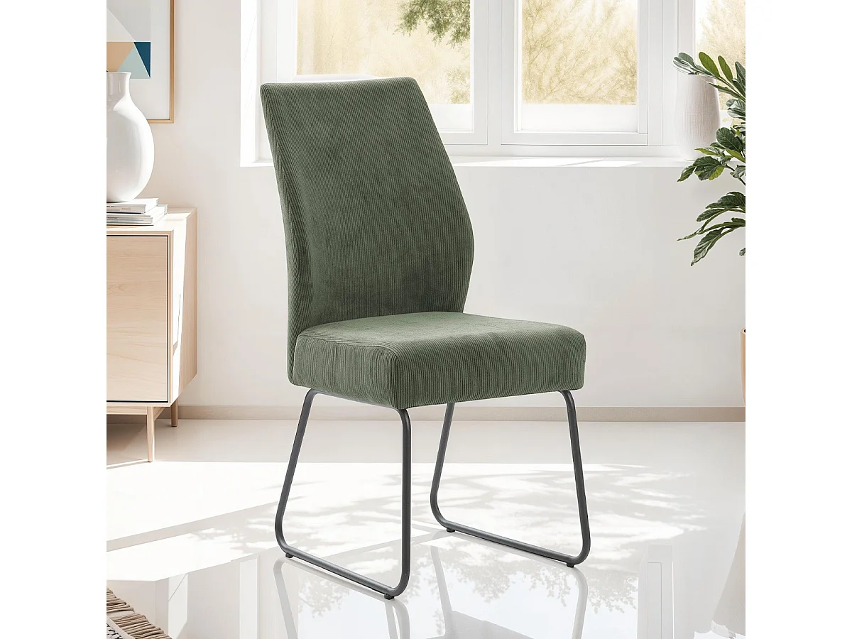 Eetkamerstoel Alan - 45x62x50cm - Groen - Set van 4