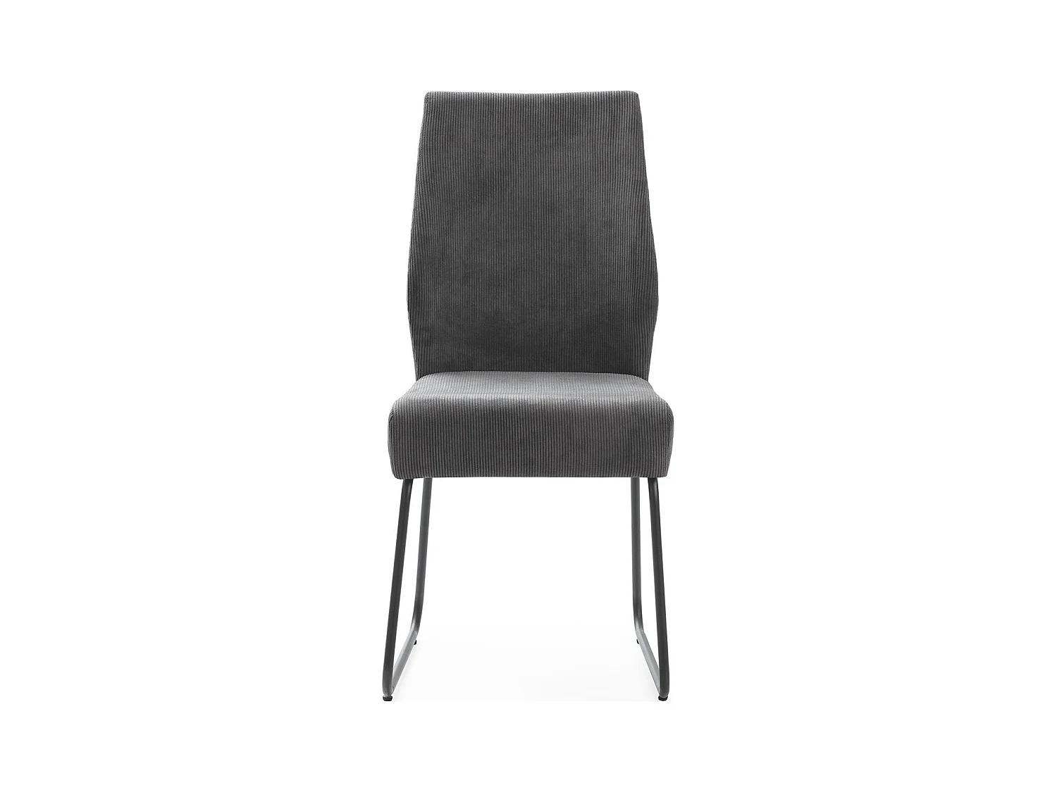 Lot de 4 chaises en velours côtelé gris anthracite - Stuga