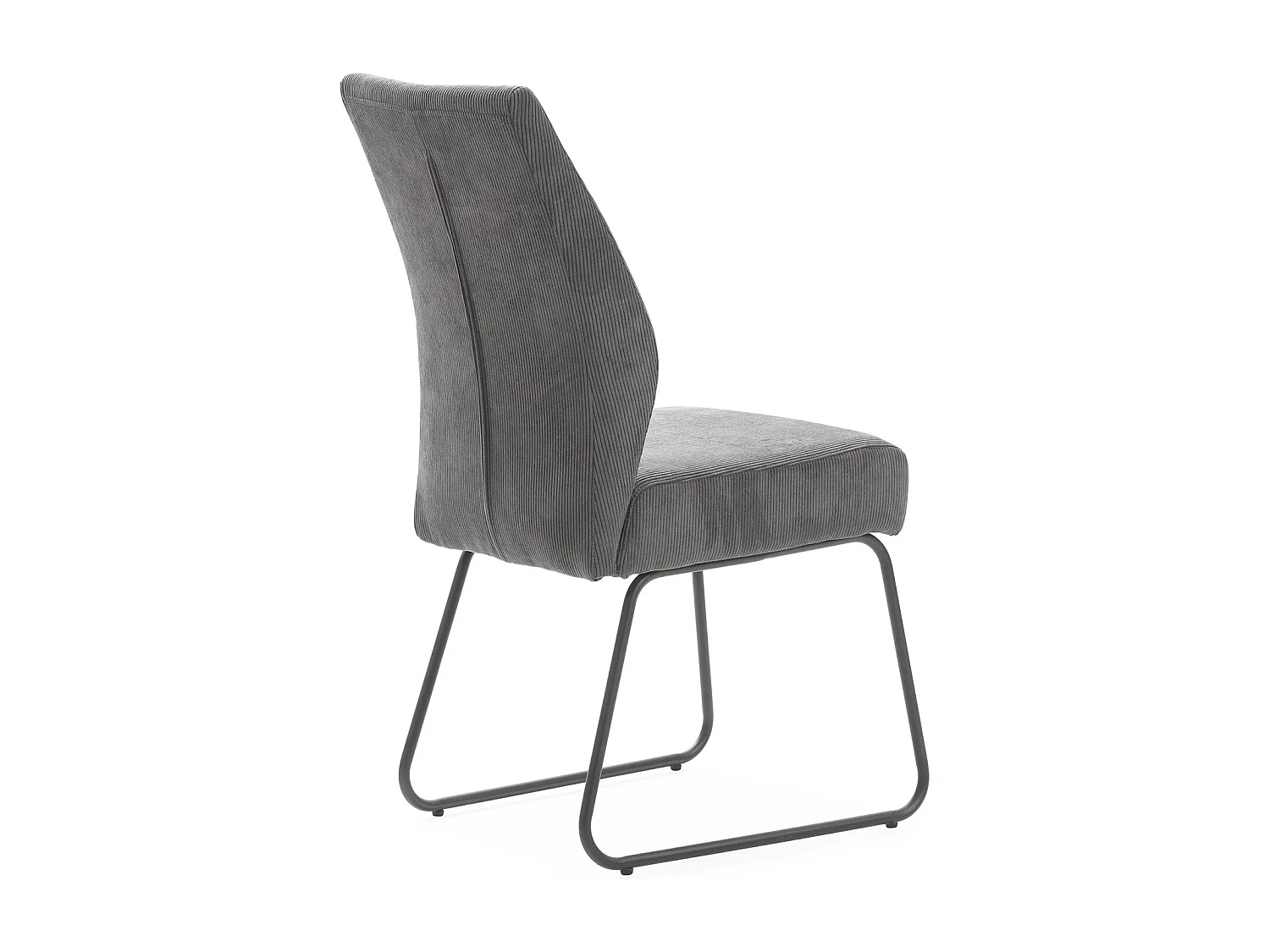 Lot de 4 chaises en velours côtelé gris anthracite - Stuga