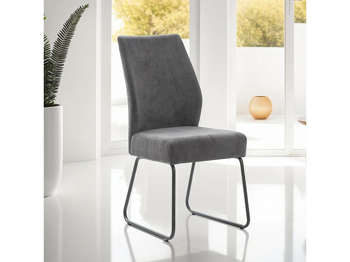 Eetkamerstoel Alan - 45x62x50cm - Grijs - Set van 4