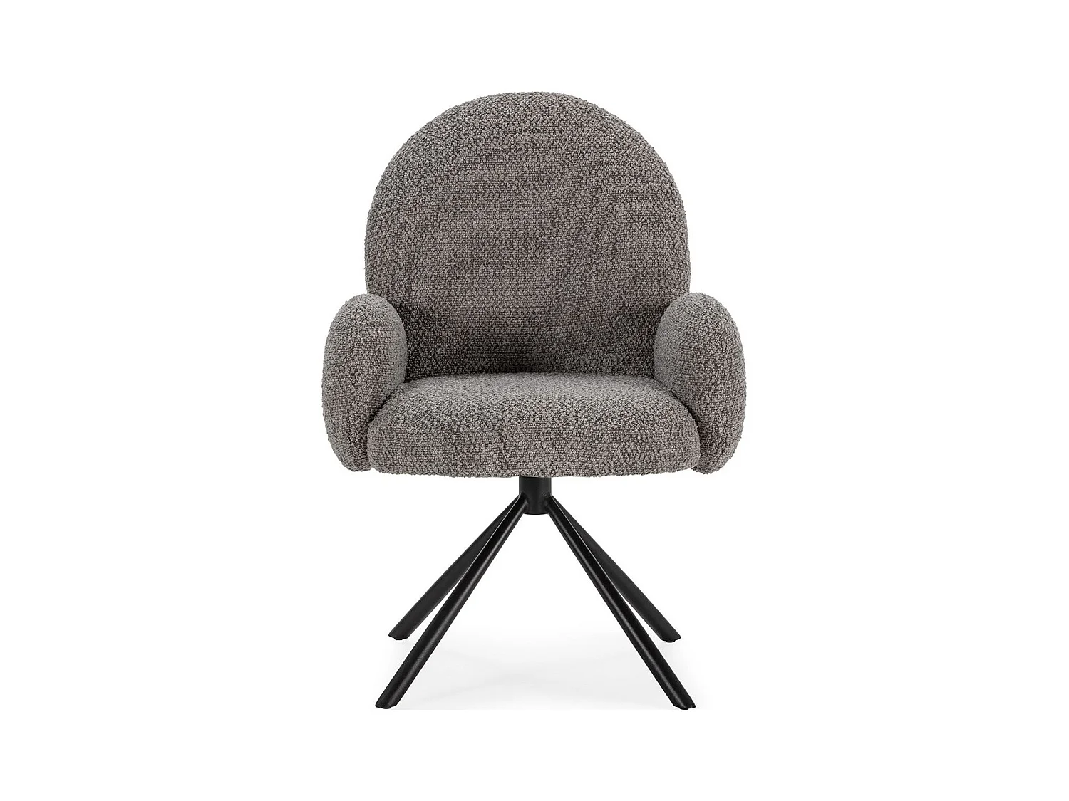 Fauteuil de table pivotant en tissu bouclé gris clair - Opaline
