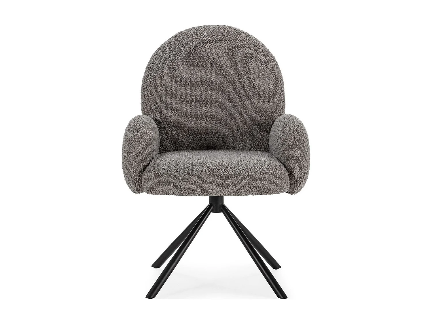Fauteuil de table pivotant en tissu bouclé gris clair - Opaline