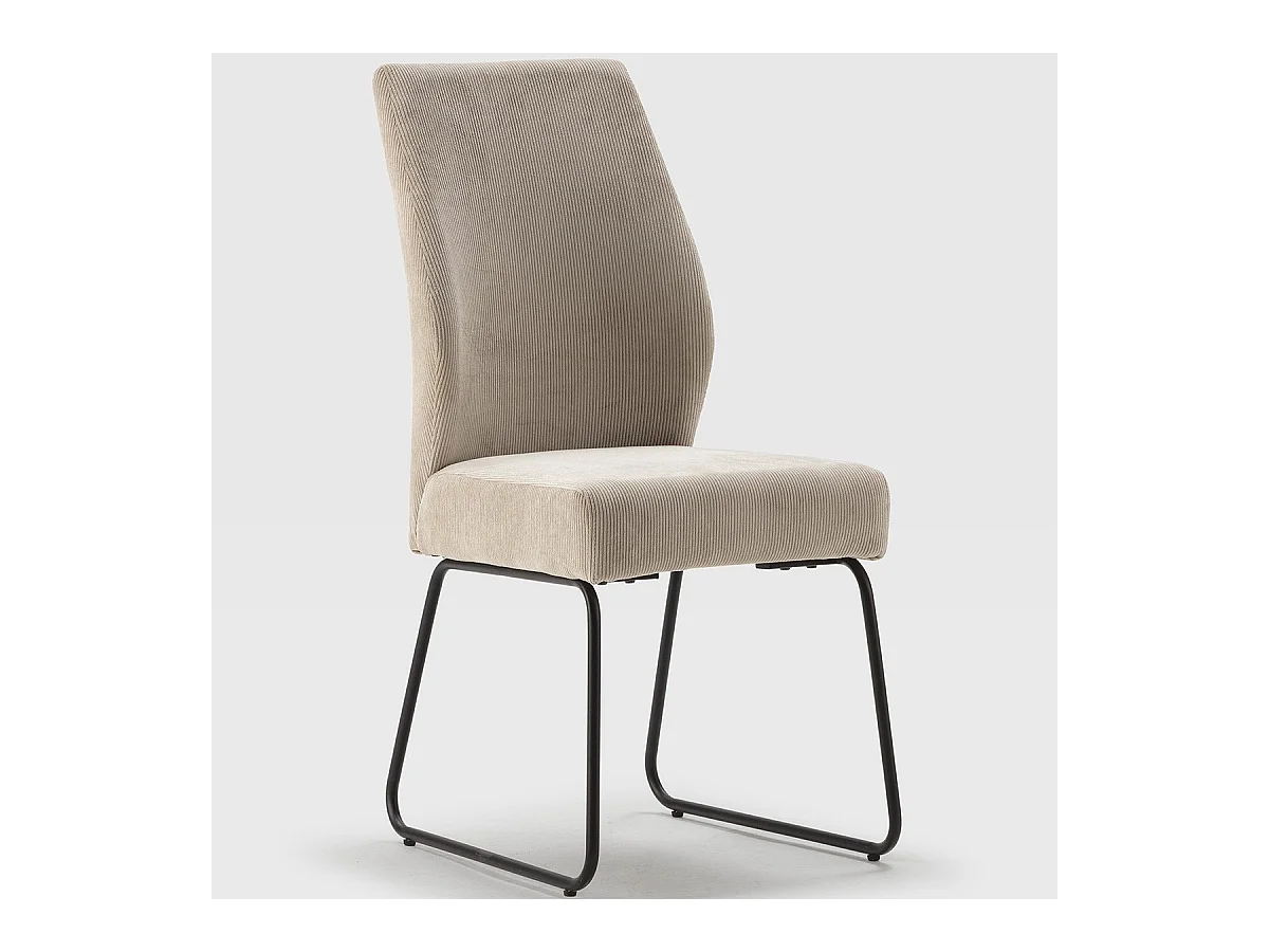 Lot de 4 chaises en velours côtelé gris clair - Stuga