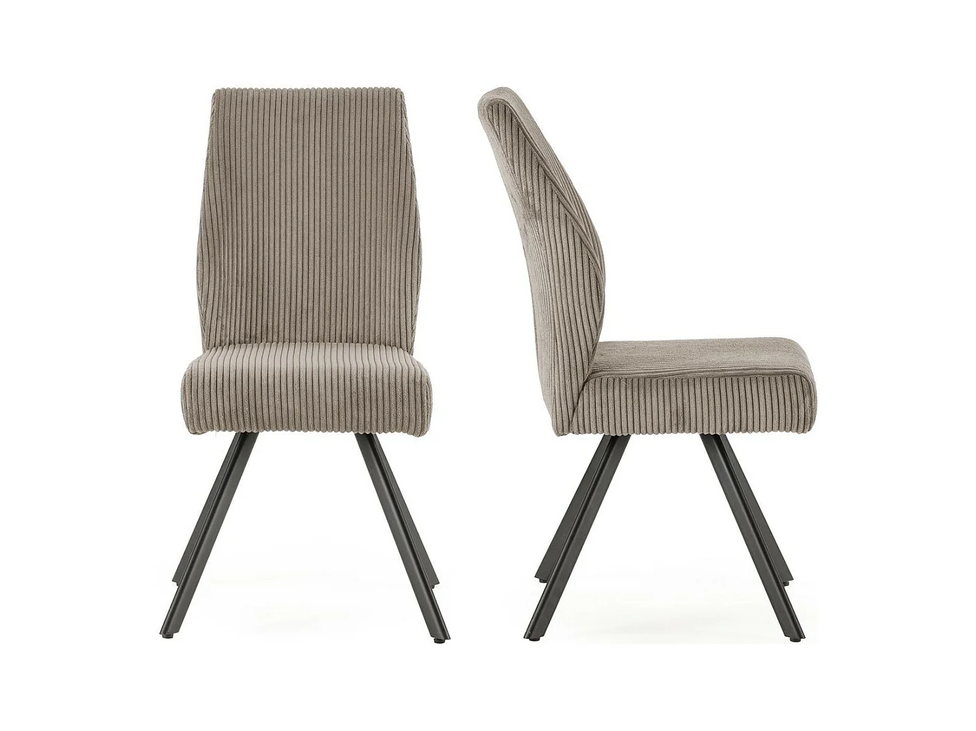 Lot de 2 chaises en velours côtelé gris clair - Lagom