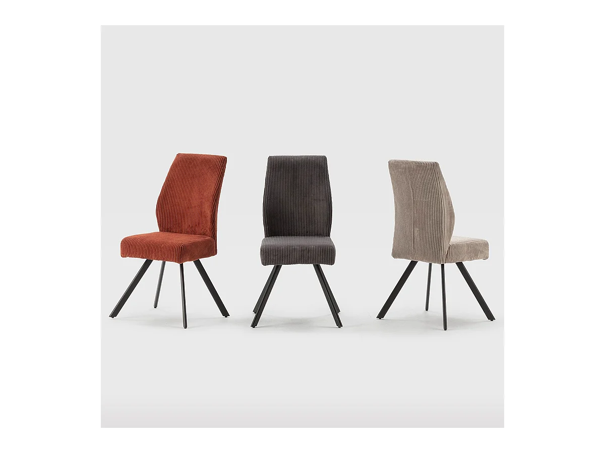 Lot de 2 chaises en velours côtelé gris clair - Lagom