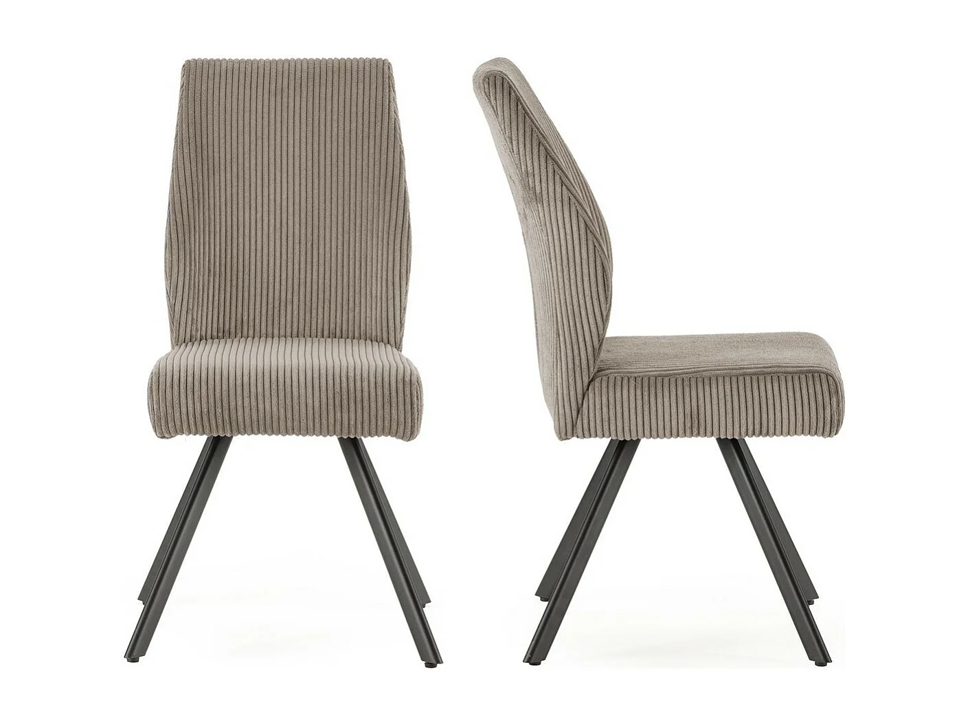 Lot de 2 chaises en velours côtelé gris clair - Lagom