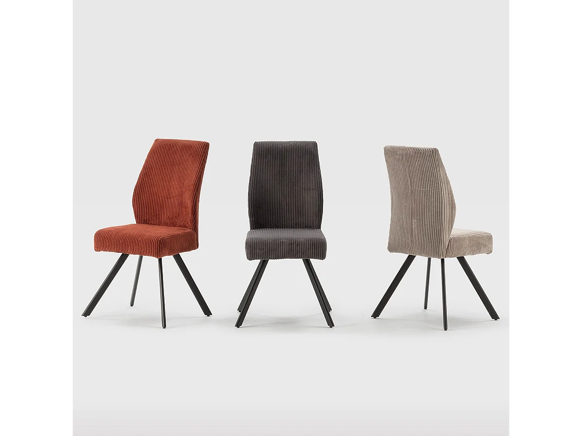 Lot de 2 chaises en velours côtelé gris clair - Lagom