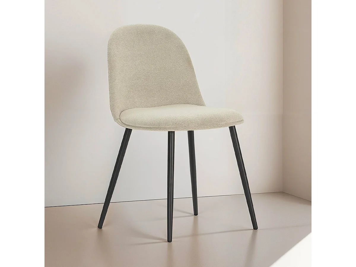 Lot de 4 chaises en tissu beige - Haven