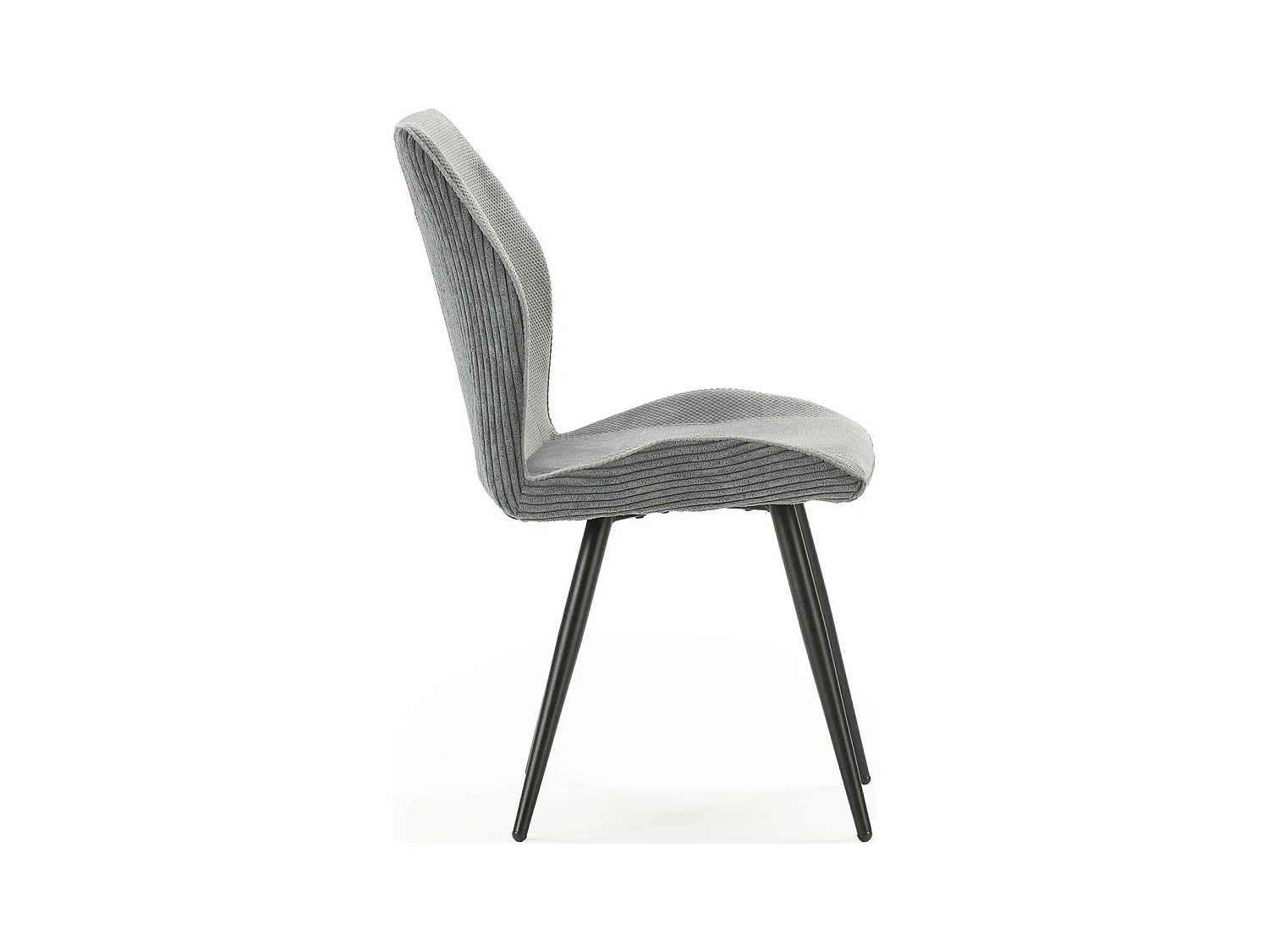 Lot de 2 chaises en velours côtelé gris - Lykke